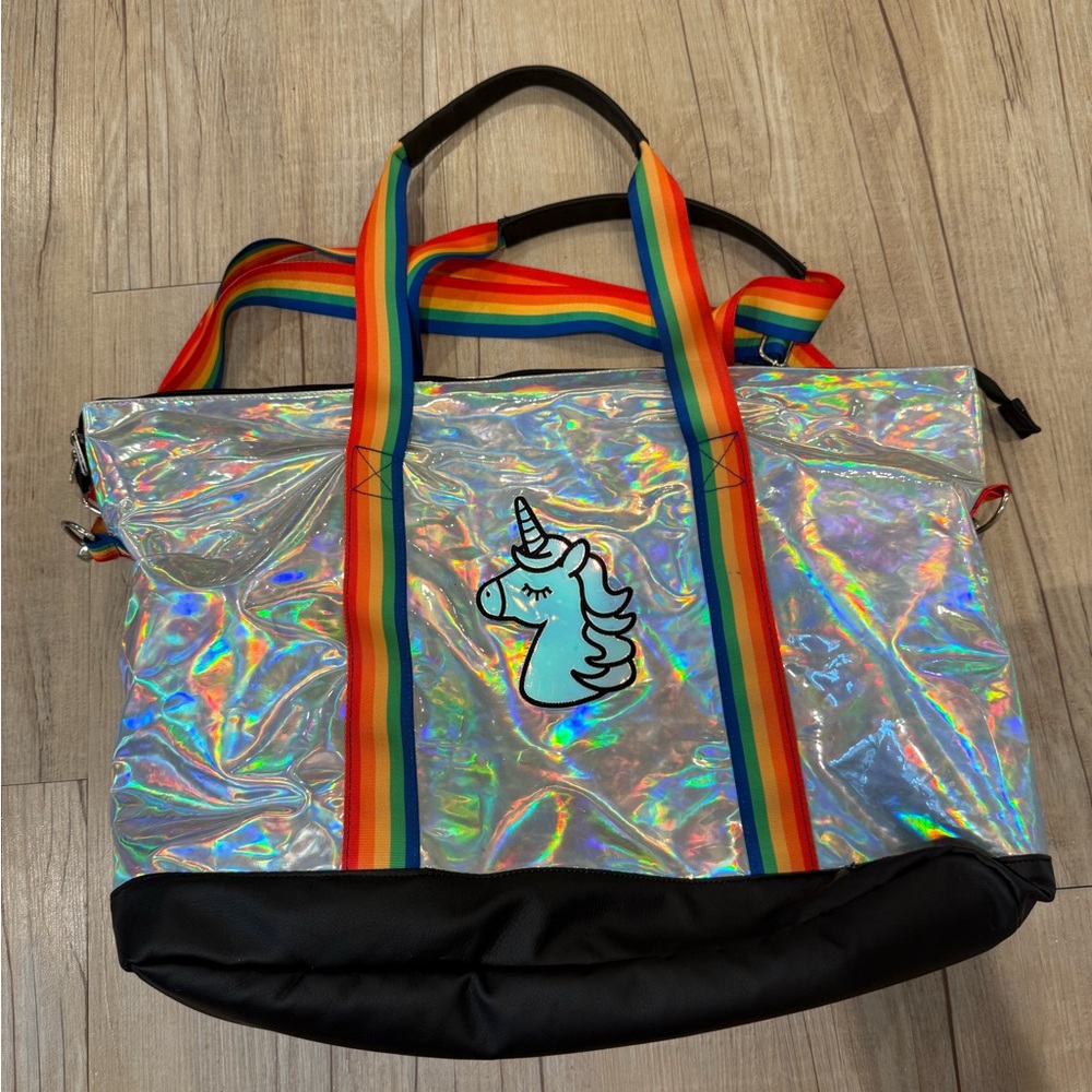 Top Trenz Unicorn Tote with Adjustable Rainbow Straps